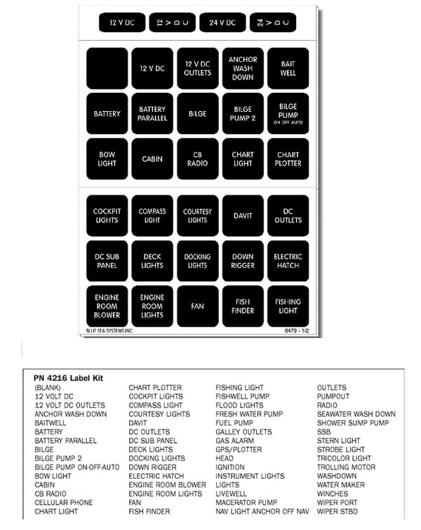 Blue Sea 4216 Label Kit Dc H2o 60 Square Black freeshipping - Cool Boats Tech