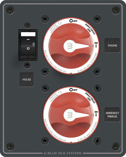 Blue Sea Dual Battery Bank Management Panel Main + 3 Position