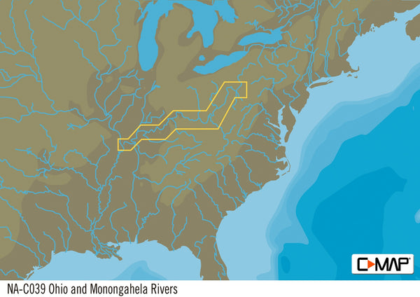 C-map Na-c039 Ohio River Cairo To Pittsburgh freeshipping - Cool Boats Tech