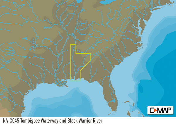 C-map Na-c045 Black Warrior & Lower Tom Bigbee River freeshipping - Cool Boats Tech