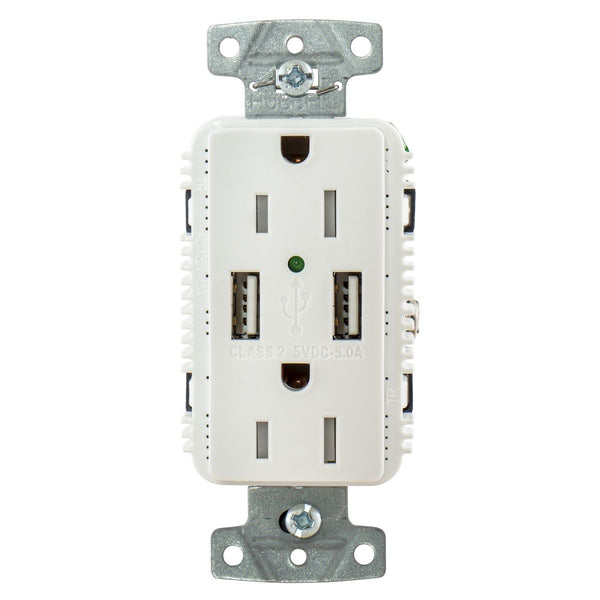 Hubbell Usb15a5w White Outlet Dual 15 Amp 125v 2-pole And Dual 5 Amp 5v Usb Ports freeshipping - Cool Boats Tech