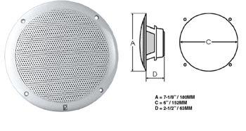 Polyplanar Ma-4056 Spkr White 6 Round Flush Mount freeshipping - Cool Boats Tech